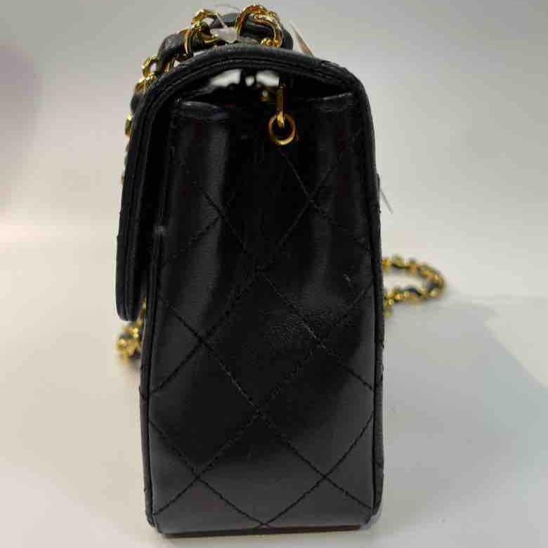 Chanel Classic Flap Shoulder Bag, Black Lambskin, Mini - Crossbody - 3