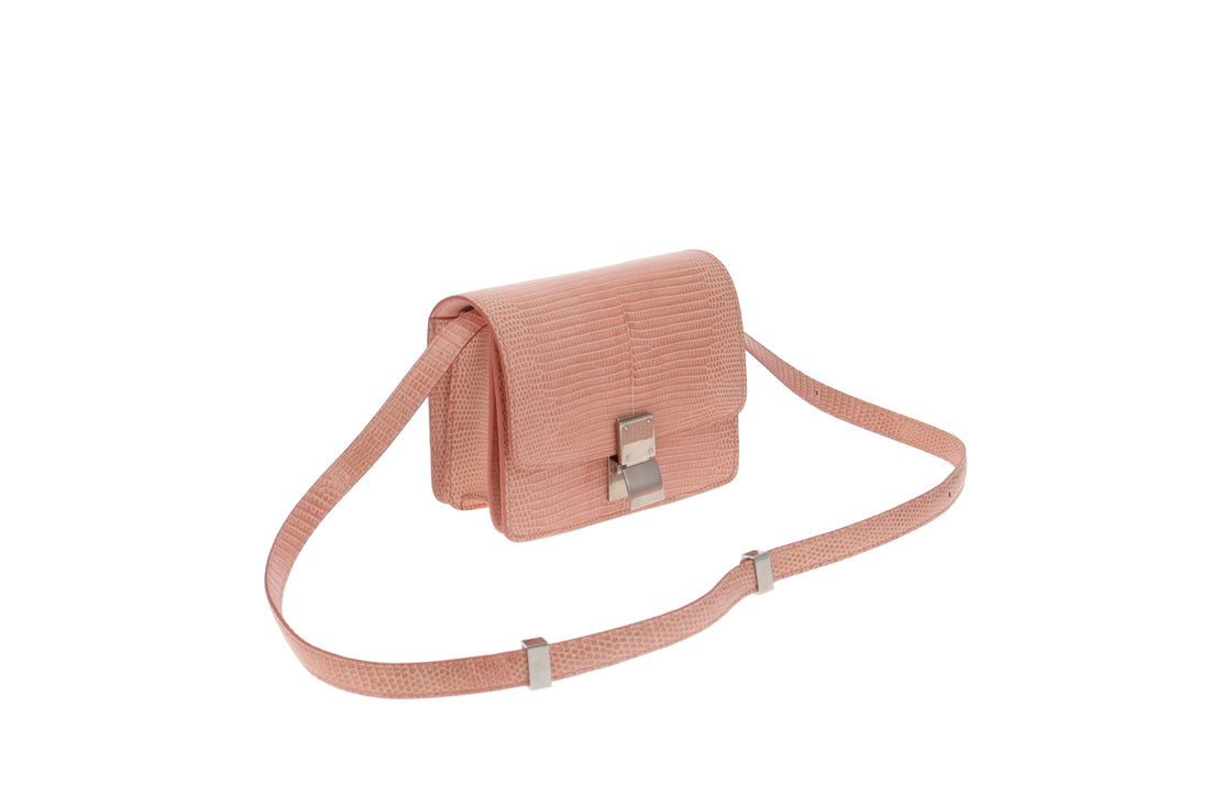 Celine Pink Lizard Small Classic Bag - Bags