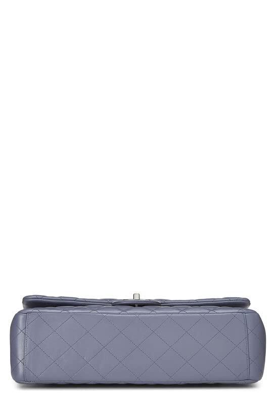 Chl,  Purple Quilted Lambskin New Classic Double Flap Maxi, Purple - Loose Stones