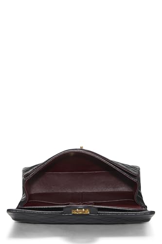 Chl,  Black Quilted Lambskin Classic Double Flap Medium, Black - Loose Stones