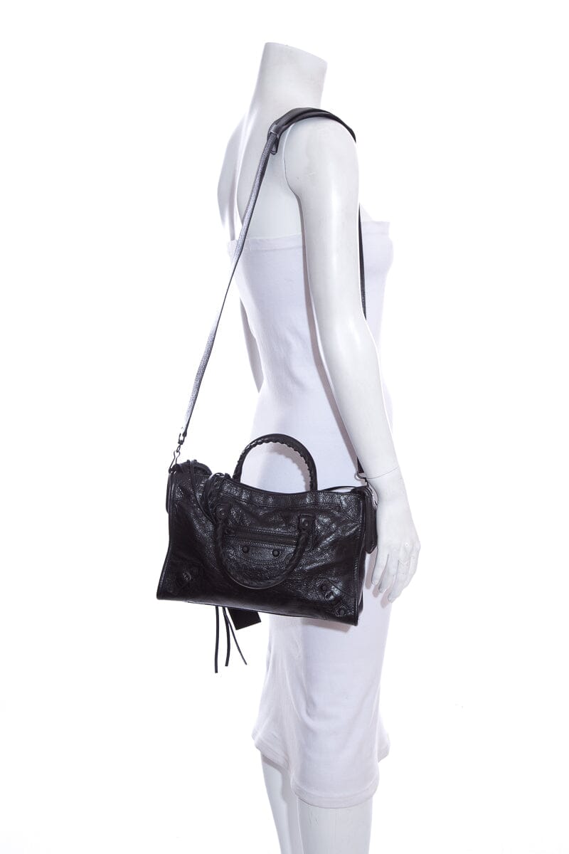 Balenciaga Black City Classic Studs Leather Handbag - Handbag