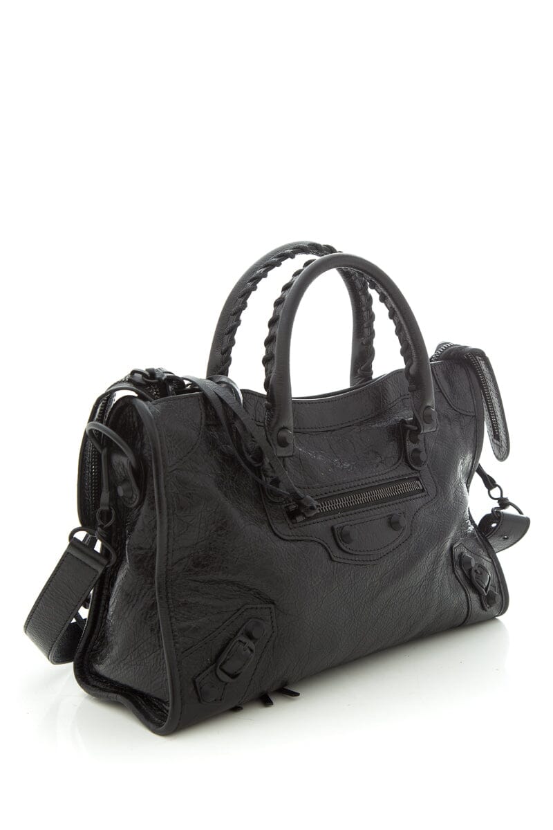 Balenciaga Black City Classic Studs Leather Handbag - Handbag - 2