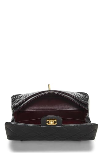 Chl,  Black Quilted Lambskin Classic Double Flap Medium, Black - Loose Stones