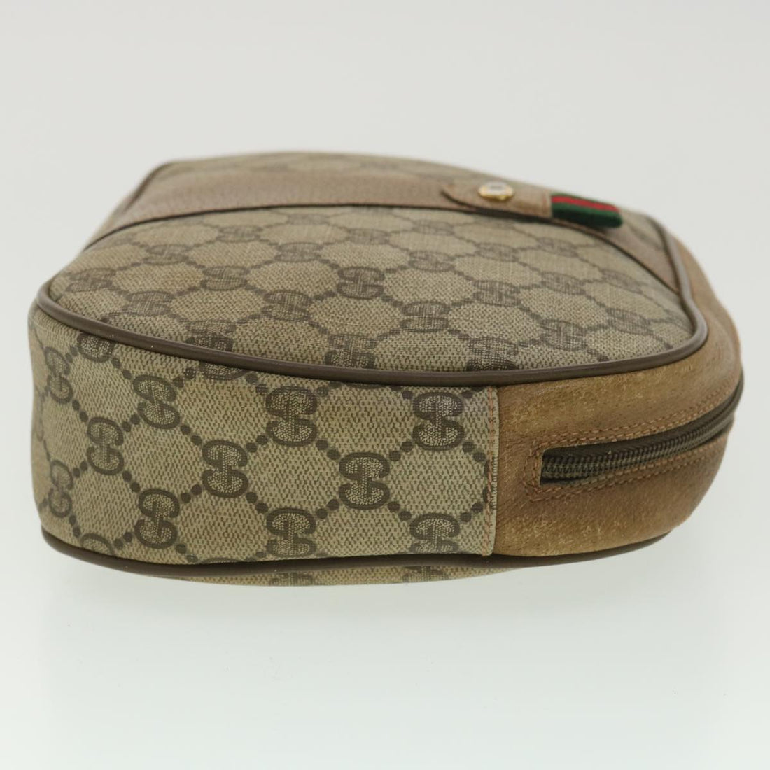 GUCCI Web Sherry Line GG Canvas Clutch Bag PVC Leather Beige Green 89  36428 - Gucci