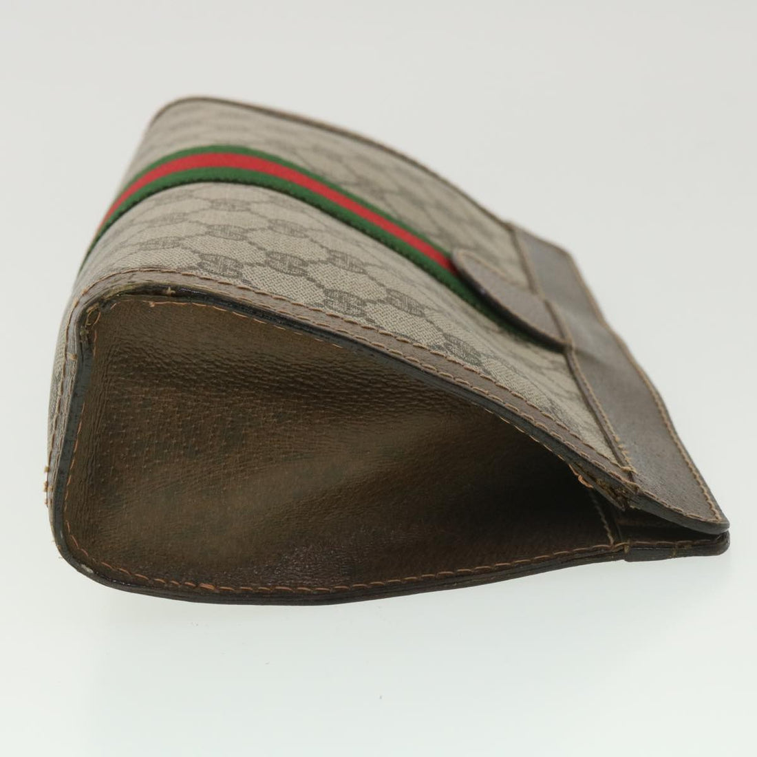 GUCCI GG Canvas Web Sherry Line Clutch Bag Beige Red Green 010.378  36471 - Gucci