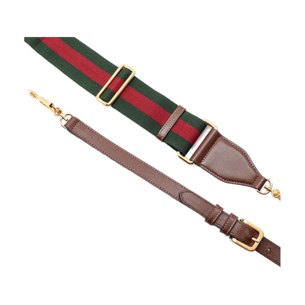 (WMNS) GUCCI Horsebit 1955 Retro Gold Buckle Logo Stripe Webbing Saddle Bag Shoulder Messenger Bag Mini Ebony / Brown Classic 658574-HUHHG-8565 - Shoulder Bags - 3