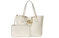 (WMNS) GUCCI Gold Label Logo Leather Tote Shoulder Bag Small White Handbag 652680-1U10T-9022 - Handbag - 3
