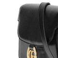 (WMNS) Gucci GG Ring Gold Logo Leather Shoulder Messenger Bag Small Black Classic 589474-1DB0G-1000 - Shoulder Bags - 3