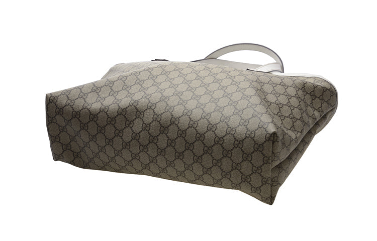 (WMNS) Gucci Logo Leather Logo Canvas Large Capacity Tote Shoulder Bag Ebony / White HandBag 211137-KGDHR-9761 - HandBag - 3