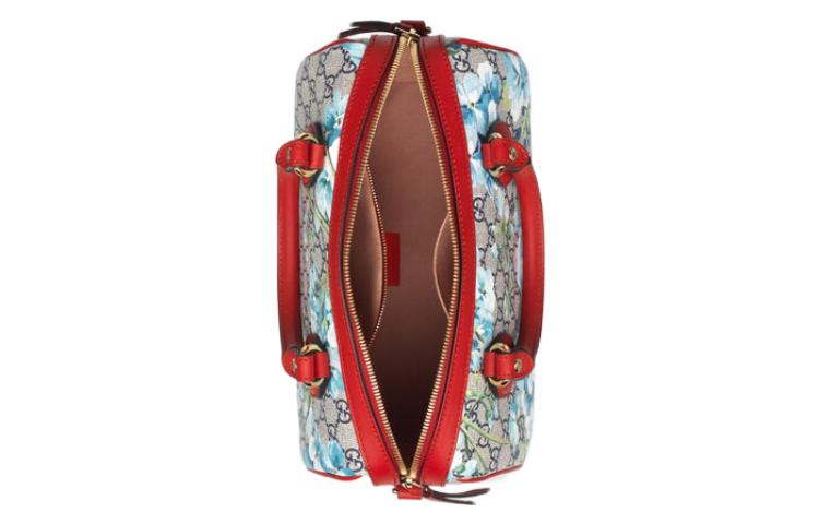 (WMNS) Gucci Blooms Logo Printing Boston handBag Small Blue / Red Classic 546314-KU2IG-8492 - HandBag - 3