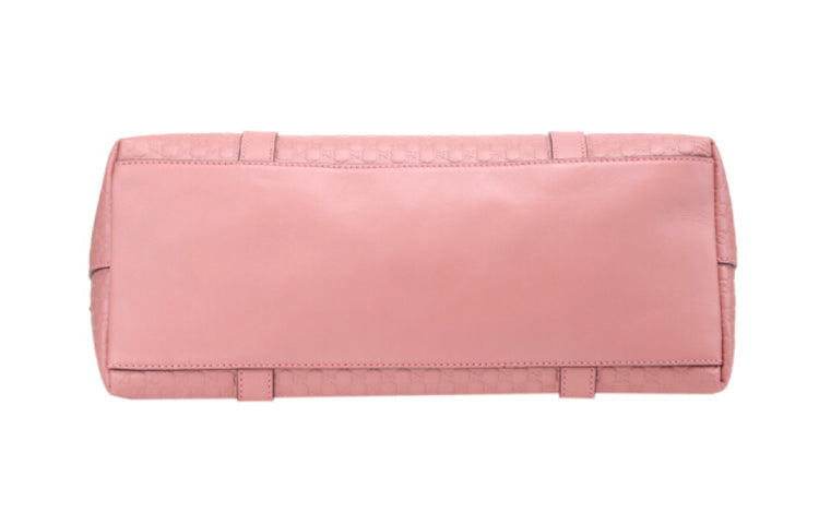 (WMNS) GUCCI Logo Embossing Leather Tote Pink Candy Handbag 449655-BMJ1G-5806 - Shoulder Bags - 3