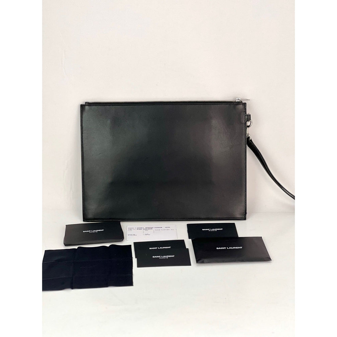 Saint Laurent Black Smooth Leather I-Pad Case Clutch - women/handbags/clutches