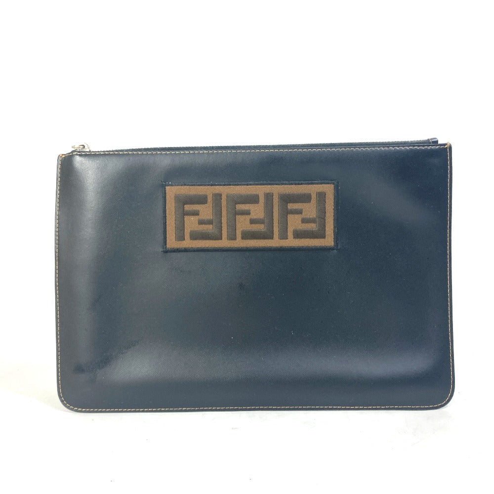 FENDI Clutch bag 7N0078 leather black Pouch Zucca logo mens Used - Handbags, Wallets & Cases
