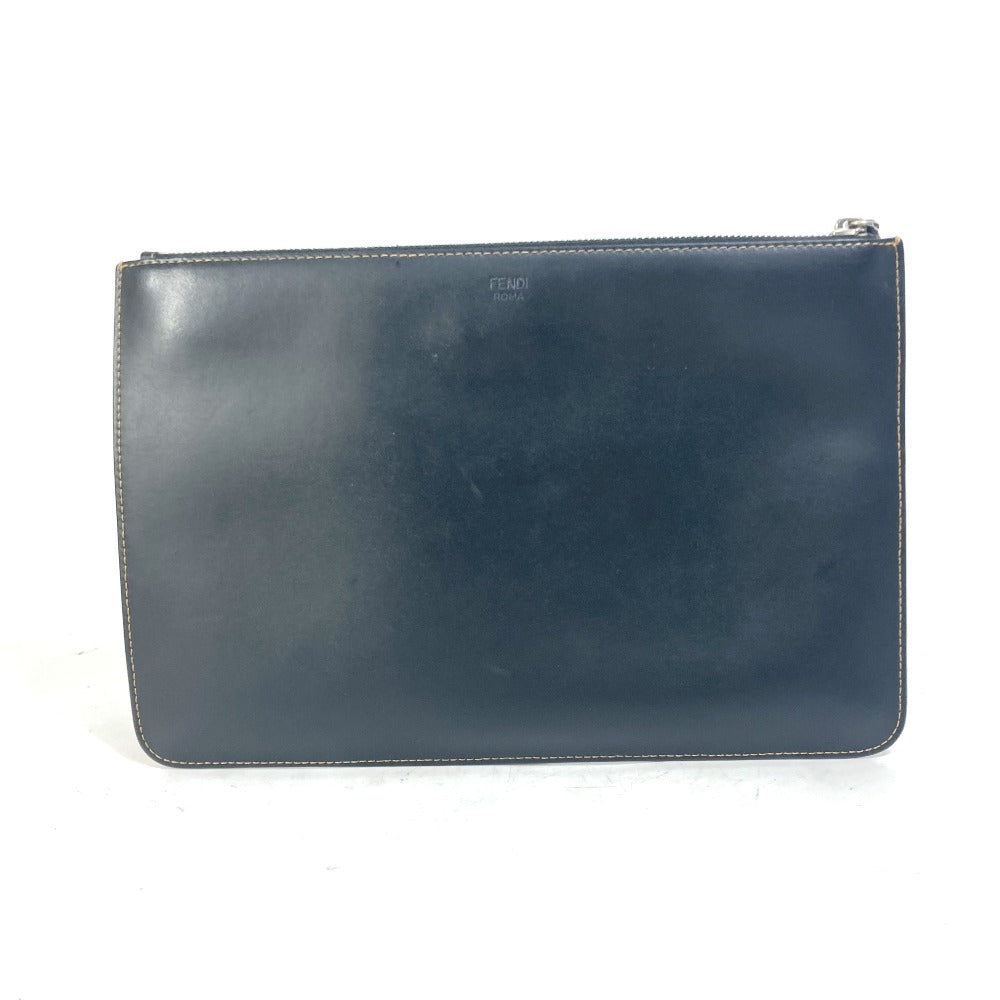 FENDI Clutch bag 7N0078 leather black Pouch Zucca logo mens Used - Handbags, Wallets & Cases