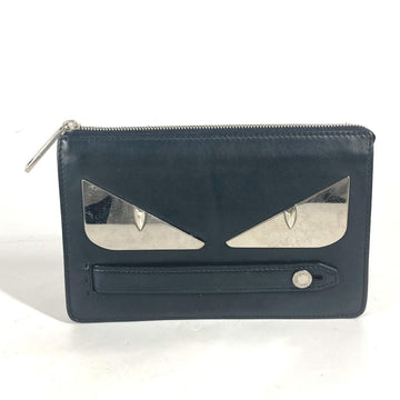 FENDI Clutch bag 7VA350 leather black Monster Bugs mens Used - Handbags, Wallets & Cases