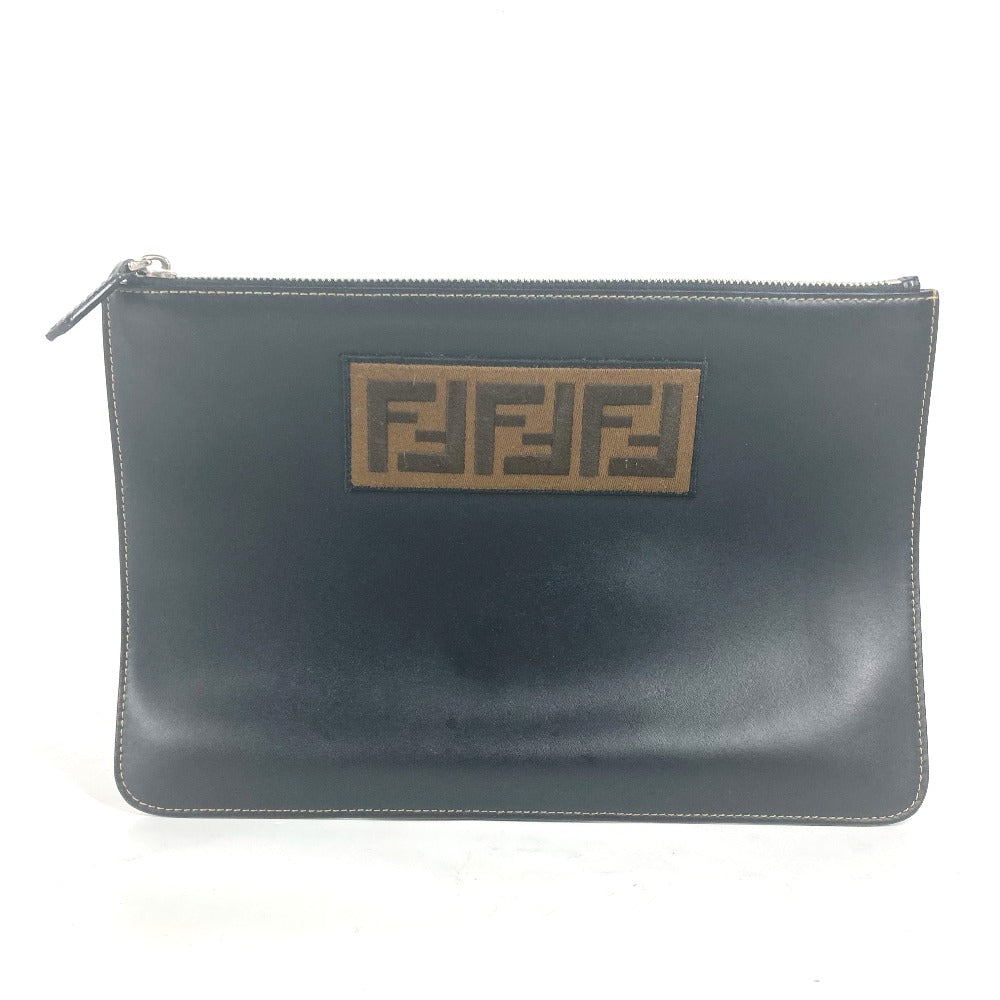 FENDI Clutch bag 7N0078 leather black Pouch Zucca logo mens Used - Handbags, Wallets & Cases