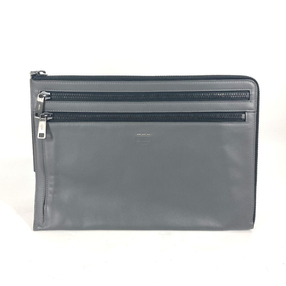 FENDI Clutch bag 7M0237 leather gray Zip mens Used - Handbags, Wallets & Cases