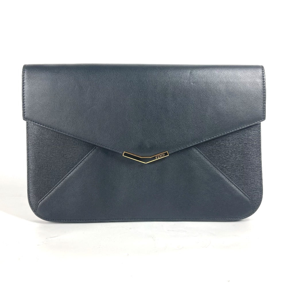 FENDI Clutch bag 8M0312 leather black flap To joule mens Used - Handbags, Wallets & Cases