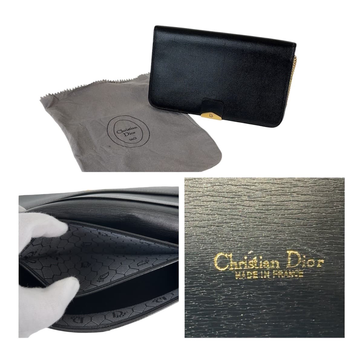 Dior Vintage Leather Honeycomb Shoulder Clutch - Handbag & Wallet Accessories - 4