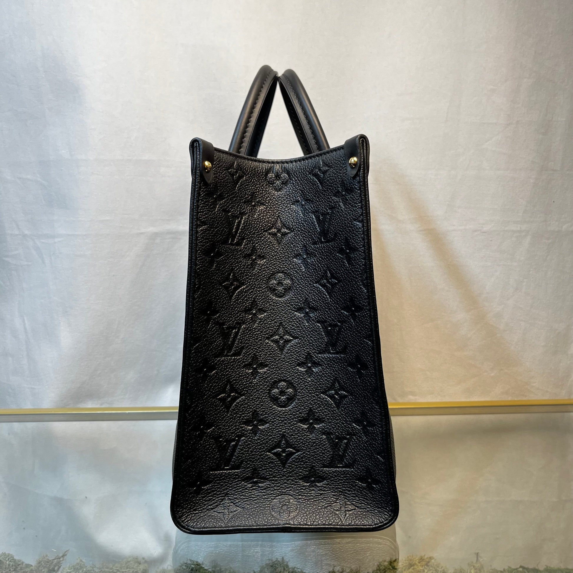 LOUIS VUITTON Onthego MM Black Empreinte Giant Monogram Tote Bag - Tote - 3