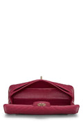 Chl,  Purple Chevron Lambskin Classic Double Flap Medium, Purple - Loose Stones