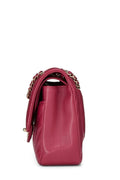 Chl,  Purple Chevron Lambskin Classic Double Flap Medium, Purple - Loose Stones - 4