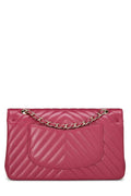 Chl,  Purple Chevron Lambskin Classic Double Flap Medium, Purple - Loose Stones - 3