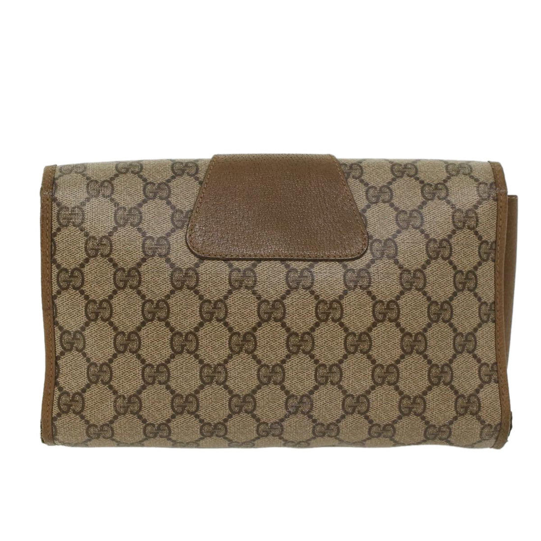 GUCCI GG Canvas Web Sherry Line Clutch Bag PVC Leather Beige Green  43092 - Gucci