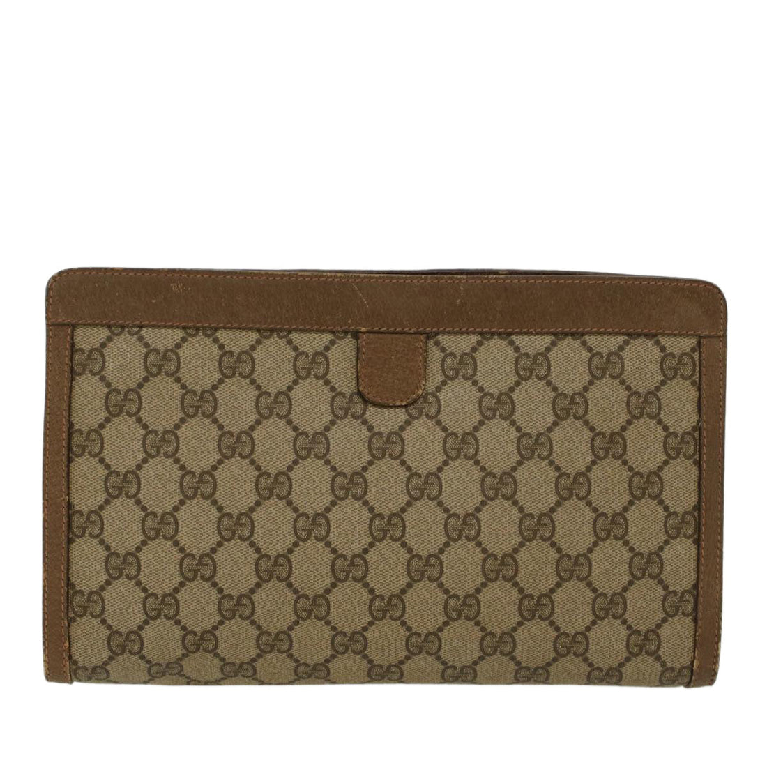 GUCCI GG Canvas Web Sherry Line Clutch Bag PVC Leather Beige Red  45600 - Gucci