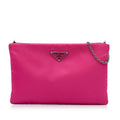PRADA - Pink Tessuto Fluo Clutch on Chain - Handbags, Wallets & Cases