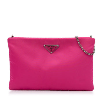 PRADA - Pink Tessuto Fluo Clutch on Chain - Handbags, Wallets & Cases