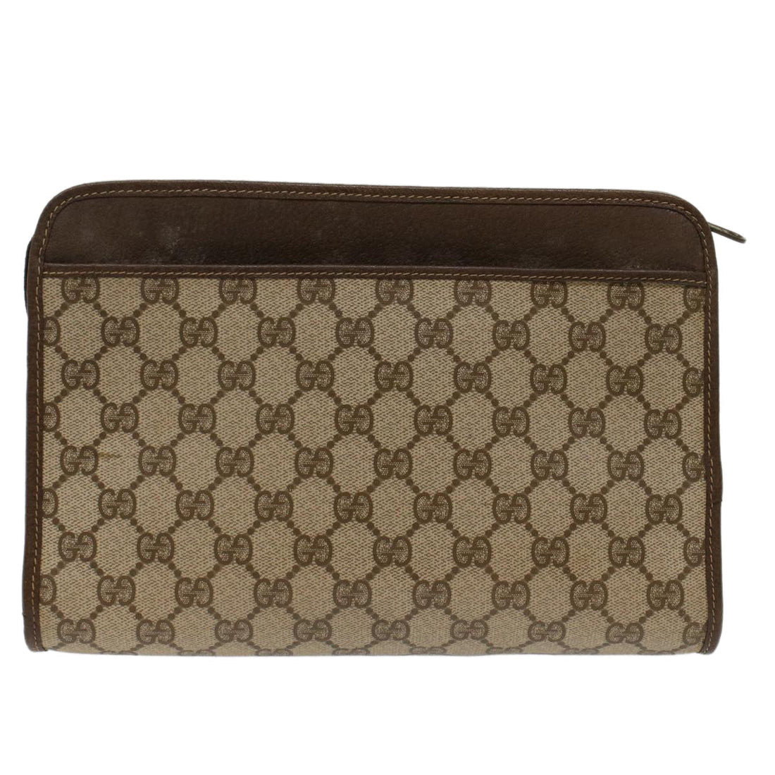 GUCCI GG Canvas Clutch Bag PVC Leather Beige 97.01.037  48147 - Gucci
