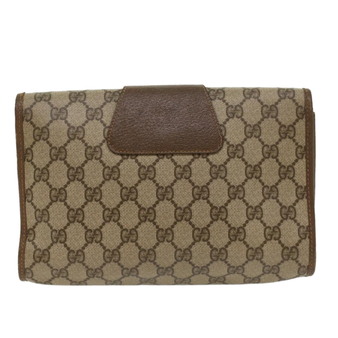 GUCCI GG Canvas Web Sherry Line Clutch Bag PVC Leather Beige Red  48450 - Gucci