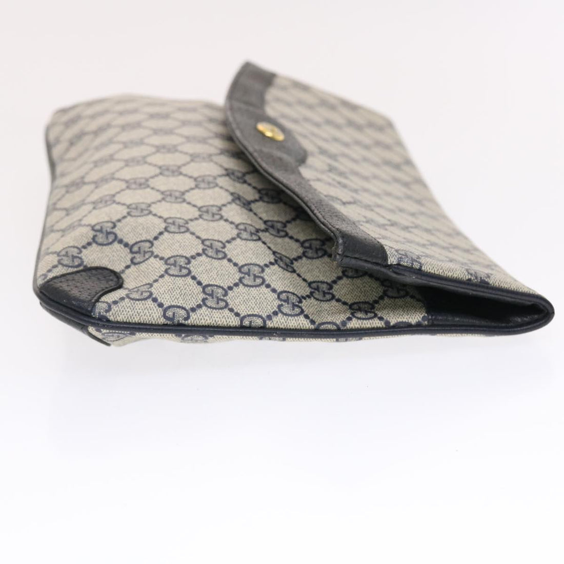 GUCCI GG Canvas Clutch Bag PVC Leather Gray Navy 89 02 075  49798 - Gucci