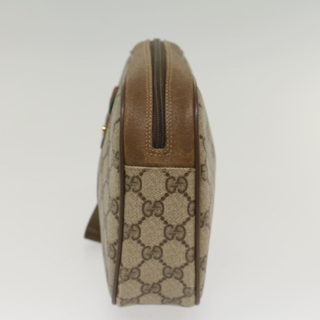 GUCCI GG Canvas Web Sherry Line Clutch Bag Beige Red 8901034  49988 - Gucci