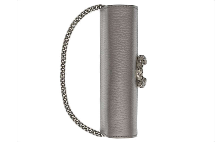 (WMNS) GUCCI Dionysus Tiger Head Leather Chain Shoulder Messenger Bag Mini Gray Classic 476432-CAOGN-1293 - Shoulder Bags - 4