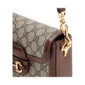 (WMNS) GUCCI Horsebit 1955 Retro Gold Buckle Logo Stripe Webbing Saddle Bag Shoulder Messenger Bag Mini Ebony / Brown Classic 658574-HUHHG-8565 - Shoulder Bags - 4