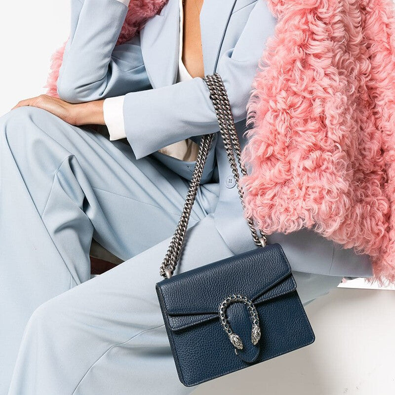 (WMNS) GUCCI Dionysus Chain Crossbody Bag Single Shoulder Bag Blue 421970-CAOGN-8205 - Shoulder Bags - 4