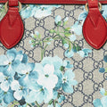 (WMNS) Gucci Blooms Logo Printing Boston handBag Small Blue / Red Classic 546314-KU2IG-8492 - HandBag - 4