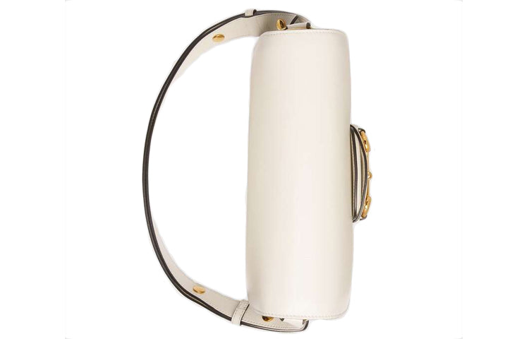 (WMNS) Gucci Horsebit 1955 Retro Gold buckle Leather Shoulder Messenger Bag Small White Classic 602204-1DB0G-9022 - Shoulder Bags - 4