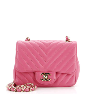 CHANEL Square Classic Single Flap Bag Chevron Lambskin Mini - Handbag & Wallet Accessories