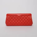 chl Red Quilted Lambskin Frame Clutch - Handbag & Wallet Accessories - 3