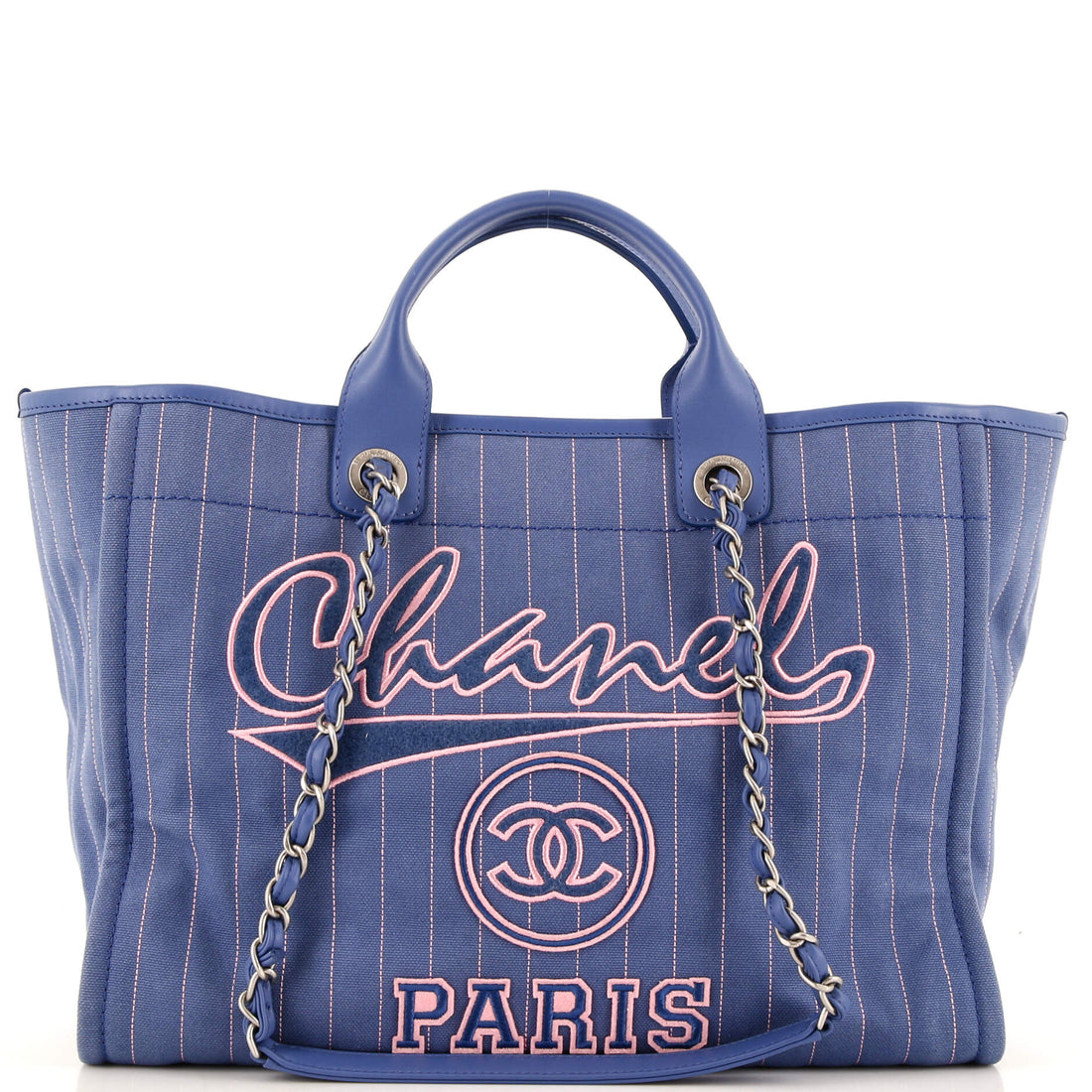 CHANEL Deauville Tote Pinstripe Cotton Medium - Handbag & Wallet Accessories