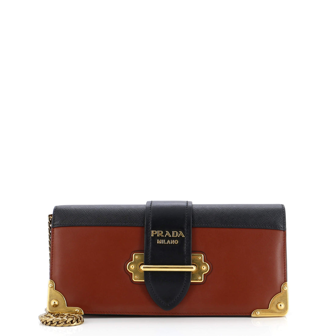 PRADA Cahier Chain Clutch City Calf and Saffiano - Handbags, Wallets & Cases