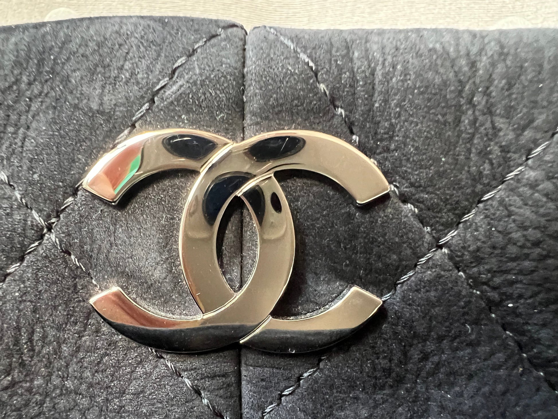 Chanel Natural Beauty Tote in Black Suede Nubuck Caviar with Silver Hardware - 6