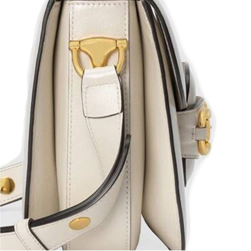 (WMNS) Gucci Horsebit 1955 Retro Gold buckle Leather Shoulder Messenger Bag Small White Classic 602204-1DB0G-9022 - Shoulder Bags - 5