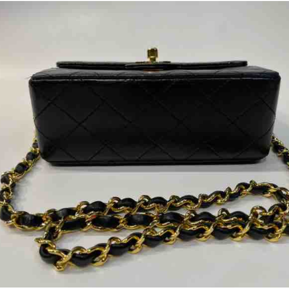 Chanel Classic Flap Shoulder Bag, Black Lambskin, Mini - Crossbody - 4