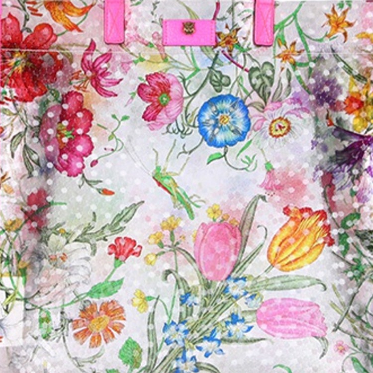 (WMNS) GUCCI Metallic Tiger Head Adornment Flowers Printing PVC Tote Pink Handbag 548713-91EB0-8859 - Handbag - 5