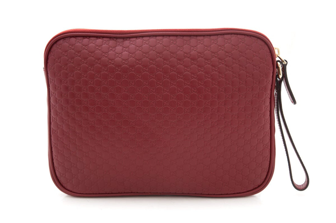 Gucci Microguccissima Red Leather Clutch Bag - Handbag