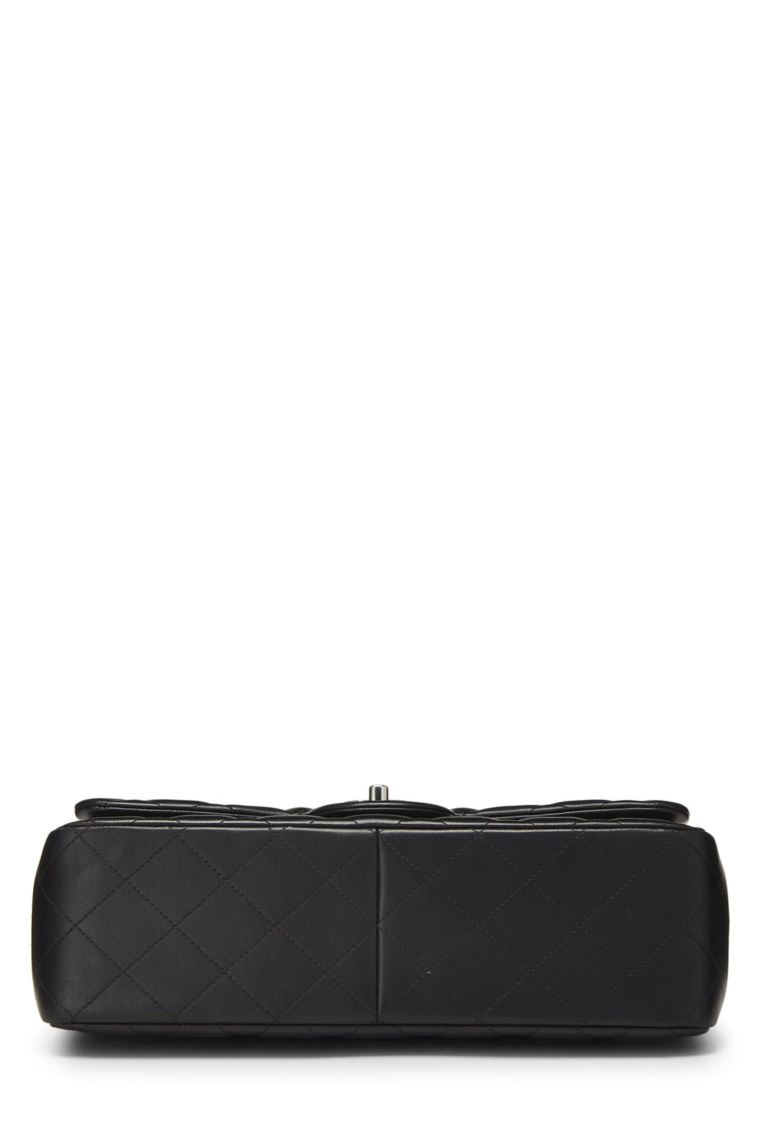Chl,  Black Quilted Lambskin New Classic Double Flap Jumbo, Black - Loose Stones